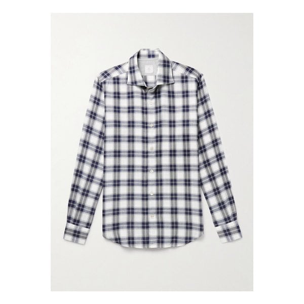 체크 코튼 리오셀 혼방 플란넬 셔츠 블루 46376663162880378