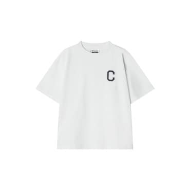 커버낫 키즈 C로고 오버핏 반팔티셔츠 화이트 CK2502ST04WH