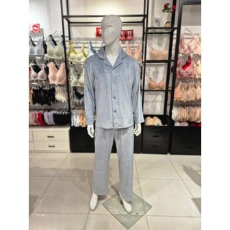 비너스 [시흥점] S 비너스) 벨로아 극세사 남성 파자마 세트 VPA4485M-BU