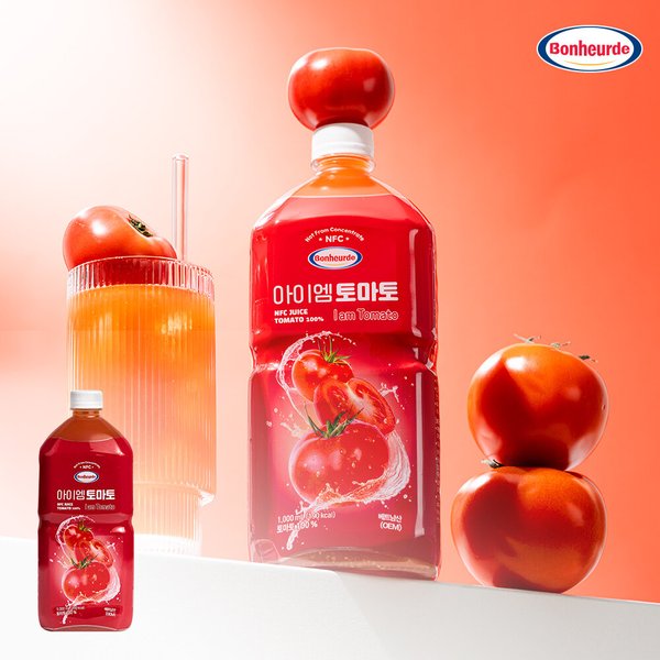 [100 NFC 착즙] 보넬드 아이엠 토마토 주스 즙 1L 1개