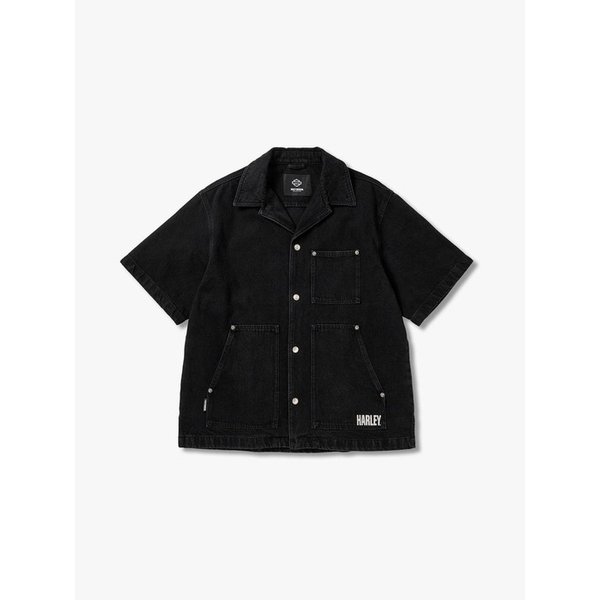 데님 워크 셋업 셔츠 블랙 HH16110050