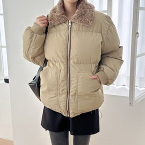 테디 카라 털 긴팔 패딩 점퍼