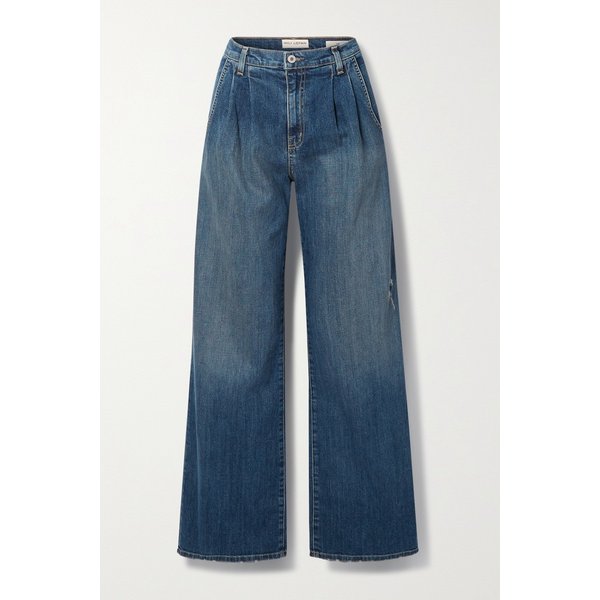 닐리 로탄 플로라 플리츠 하이라이즈 와이드 진 블루 27086482323074295