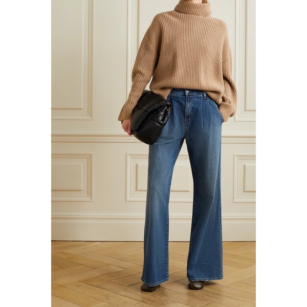 닐리 로탄 플로라 플리츠 하이라이즈 와이드 진 블루 27086482323074295