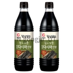 청정원 햇살담은 염도낮춘 발효다시마 간장 840ml 2개