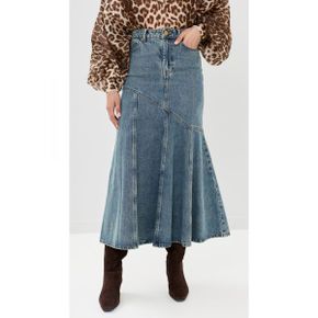 5097781 Zimmermann Illustration Denim Midi Skirt