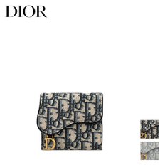 디올 DIOR Saddle 로터스 오브리크 자카드 지갑 월렛