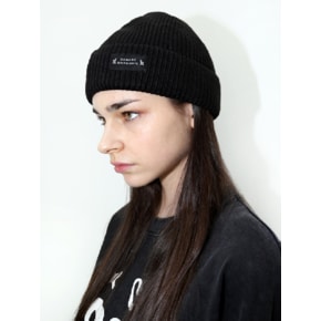 로고 블랙 비니 _ Logo Black Beanie