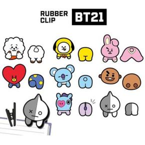 마스코트 랜덤 러버 클립 BT21(랜덤)