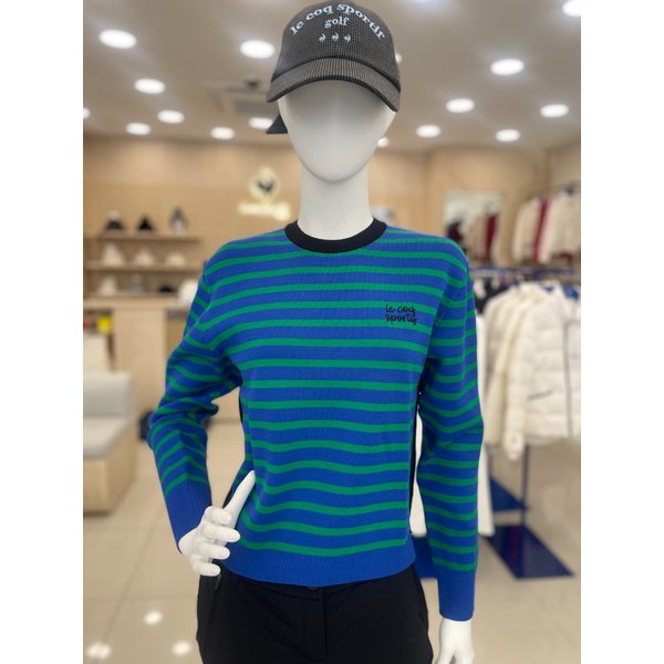 [여주점] 여성 스트라이프 라운드 스웨터 GQ122LKP12 TBLU