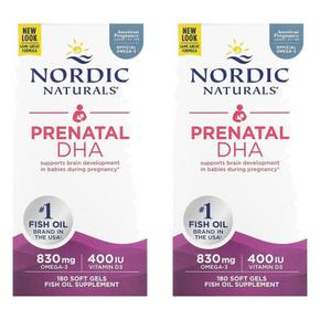 [해외직구] Nordic Naturals 노르딕내추럴 임산부 DHA 언플라보드 포뮬러 180소프트겔 2팩