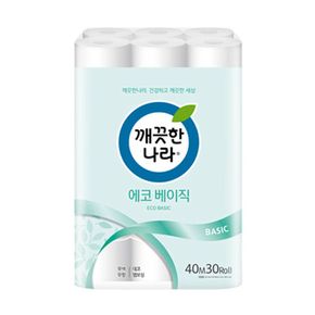 깨끗한나라 에코베이직 휴지/ 2겹 30롤화장지/ 무향