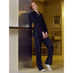 [TA221PT01P] double breast stripe suit(pants)-black