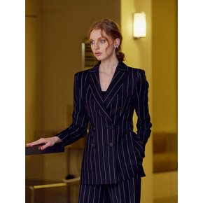 [TA221PT01P] double breast stripe suit(pants)-black