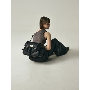 SYMBOL NYLON 2-POCKET CROSS BAG[BLACK]