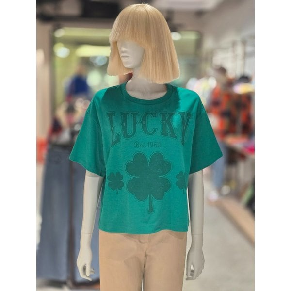 [파주점] 럭키 프린팅 오버핏 티셔츠 BATS14511-GN