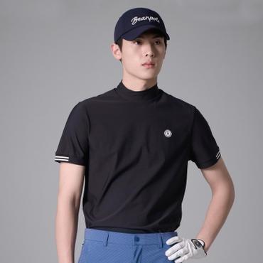 빈폴골프 SS24 남성 트리코트 반팔 하이넥 티셔츠 - 블랙 (BJ4542NB15)
