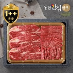 1++등급(근내지방도 7이상) 한우 구이채반선물세트 900g(등심250g x 2팩+특수부위200g x 2팩)