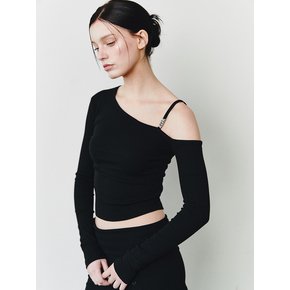 STRING ONE SHOULDER T [BLACK]