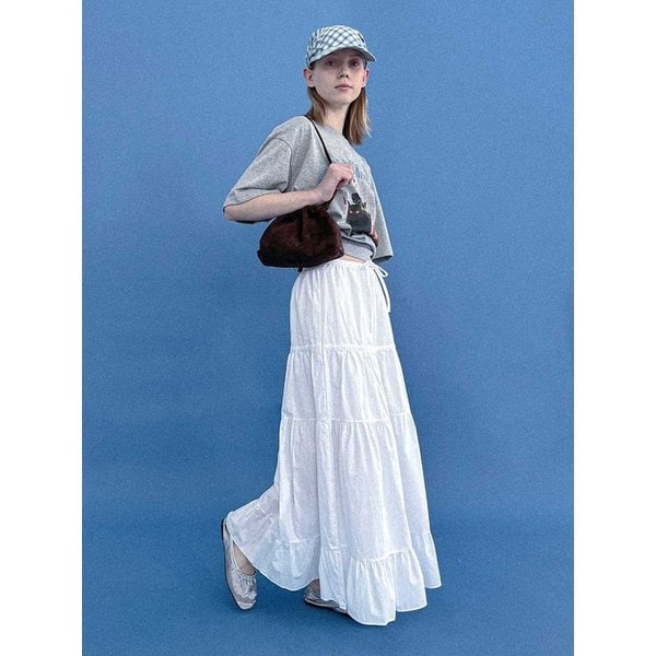 [25 SUMMER][SALT Label] IRIS COTTON LONG SKIRT_IVORY