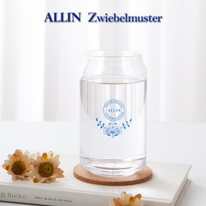 ALLIN 알린 쯔비벨블루 북유럽풍 비어캔글라스 카페유리컵 480ML 2P (알린코르크컵받침2P증정)