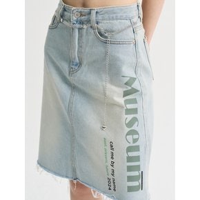 Museum A-Line Denim Midi Skirt_Sky Blue