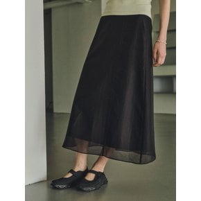 See-through Layered Skirts_CTS608(Black)