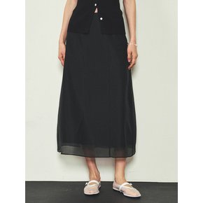 See-through Layered Skirts_CTS608(Black)