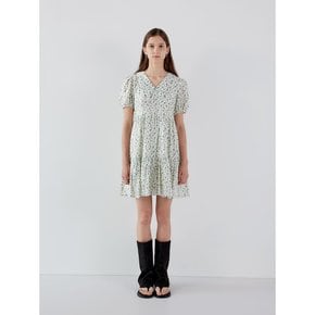 AR_V-neck green pattern dress