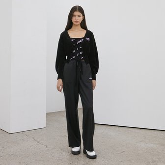 에고이스트 [시흥점] 여성 레터링 자수 포인트 허리밴딩 와이드 팬츠 (EQ4WP060)