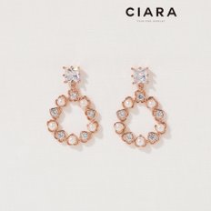 CIARA 14K Mantova 하트앤클로버 써클 진주 귀걸이 (SilverPin)