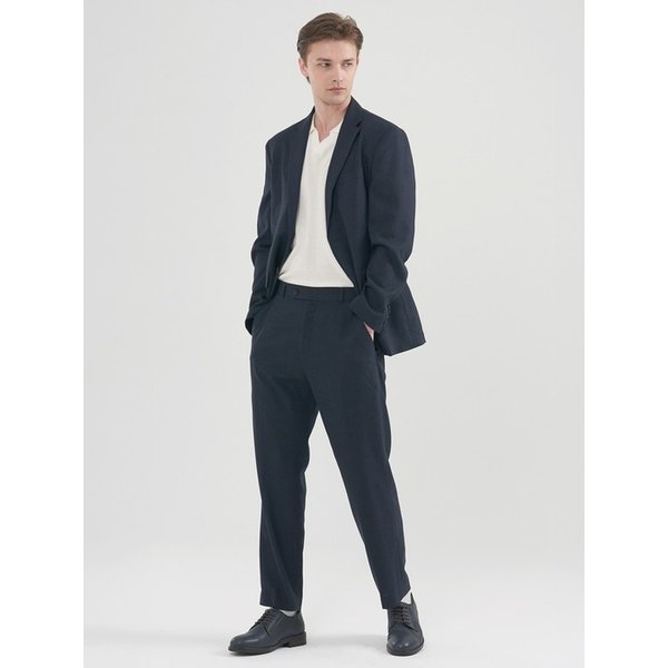 [M~5XL]컴포트 테이퍼드 하프밴딩 슬랙스_인디고