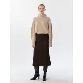 NTW WOOL FLARE SLIT SKIRT 2COLOR