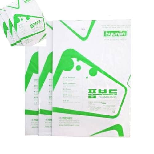 현진 원단 폼보드 5T 4절 HF 백색 590x440mm 갑 5개입 폼보드보드지 5mm화이트 규격절단 종이공예제작용