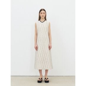 TFR SLEEVELESS STITCH COTTON DRESS_IVORY