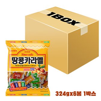  크라운 땅콩카라멜 324gx6봉 1박스