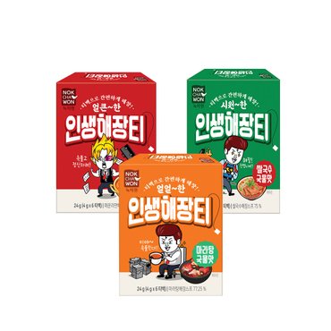 녹차원 인생해장티 라면/마라탕/쌀국수국물맛 3종 (4g x 6티백)