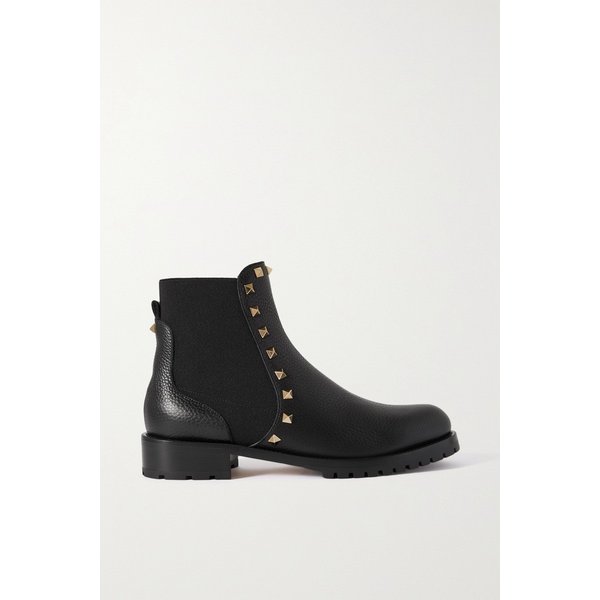 Rockstud Beatle Textured-leather Chelsea Boots 블랙 10163292708271678