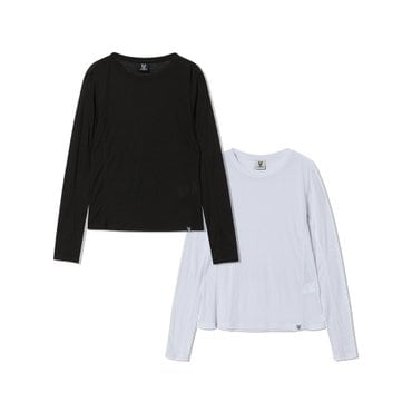 라이프워크 여성) 슬리븐 라운드 긴팔 티셔츠  LW251TL718