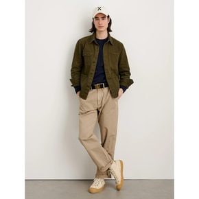 Garment Dyed Work Jacket In Recycled Denim Military Olive (VV3839AM1J)