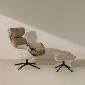 칼모 패브릭 라운지 의자 스툴 세트 (하이백) (착불)