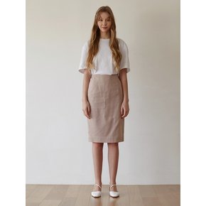 STITCH PENCLE SKIRT - PINK