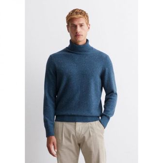 이스퀘어 5304616 Marc OPolo ROLLKRAGEN-PULLOVER REGULAR AUS GESPRENKELTEM - Jumper navy gray