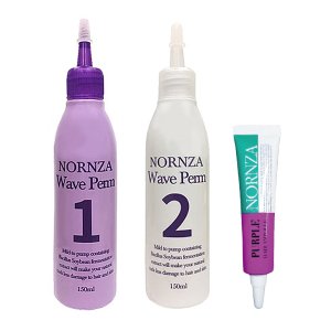 NORNZA 노른자 웨이브펌 셀프펌 파마약 1제150ml 2제150ml 1세트 헤어앰플 퍼플13ml 1개