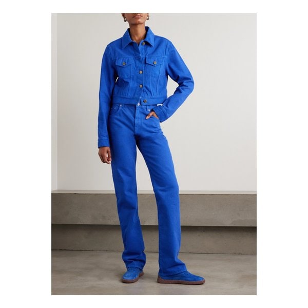 브론테 크롭  데님 재킷 블루 46376663162907646