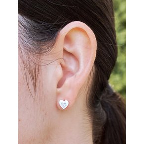 sky heart cubic earring