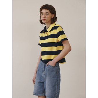 지에마르 WIDE STRIPE COLLAR TEE YELLOW 긴팔/반팔