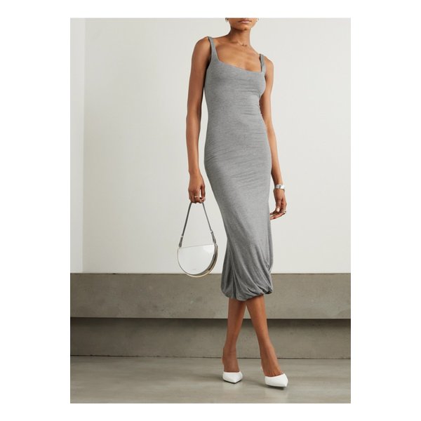 식스틴 알링턴 시드 개더 저지 미디 드레스 그레이 1647597332325130