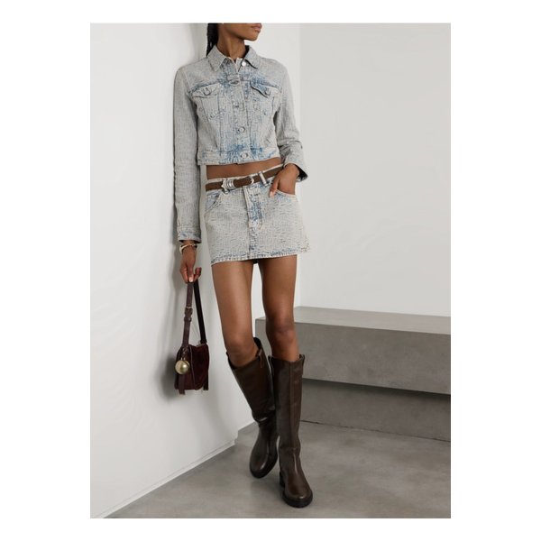 데님 자카드 미니 스커트 블루 1647597345136416