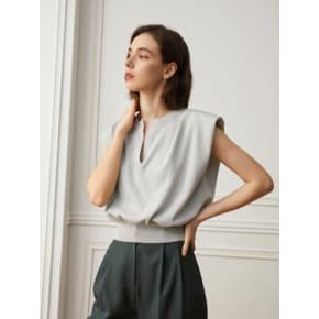 YY_Minimalist shoulder pads waist top